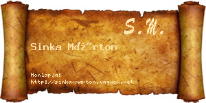 Sinka Márton névjegykártya