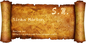 Sinka Márton névjegykártya
